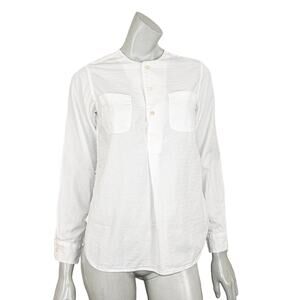Engineered Garments FWK 1/2 Button popover Shirt in White Cotton Women's Sz 1
